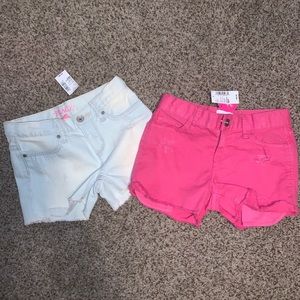 2 pair of girls jean shorts